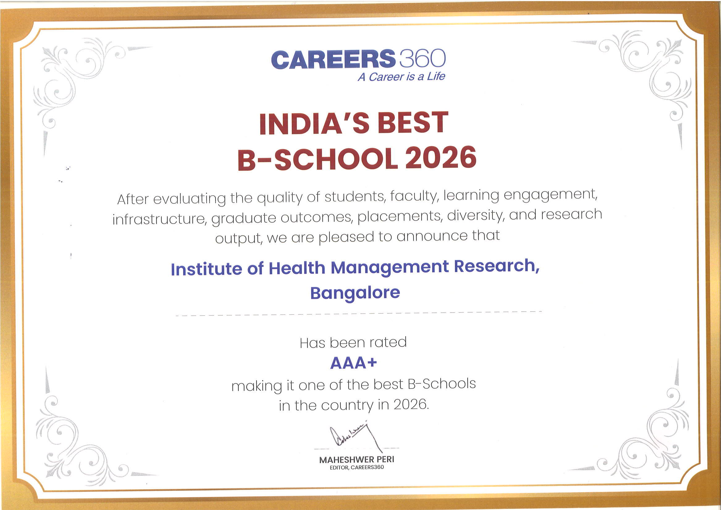 INDIAS BEST B SCHOOL 2026